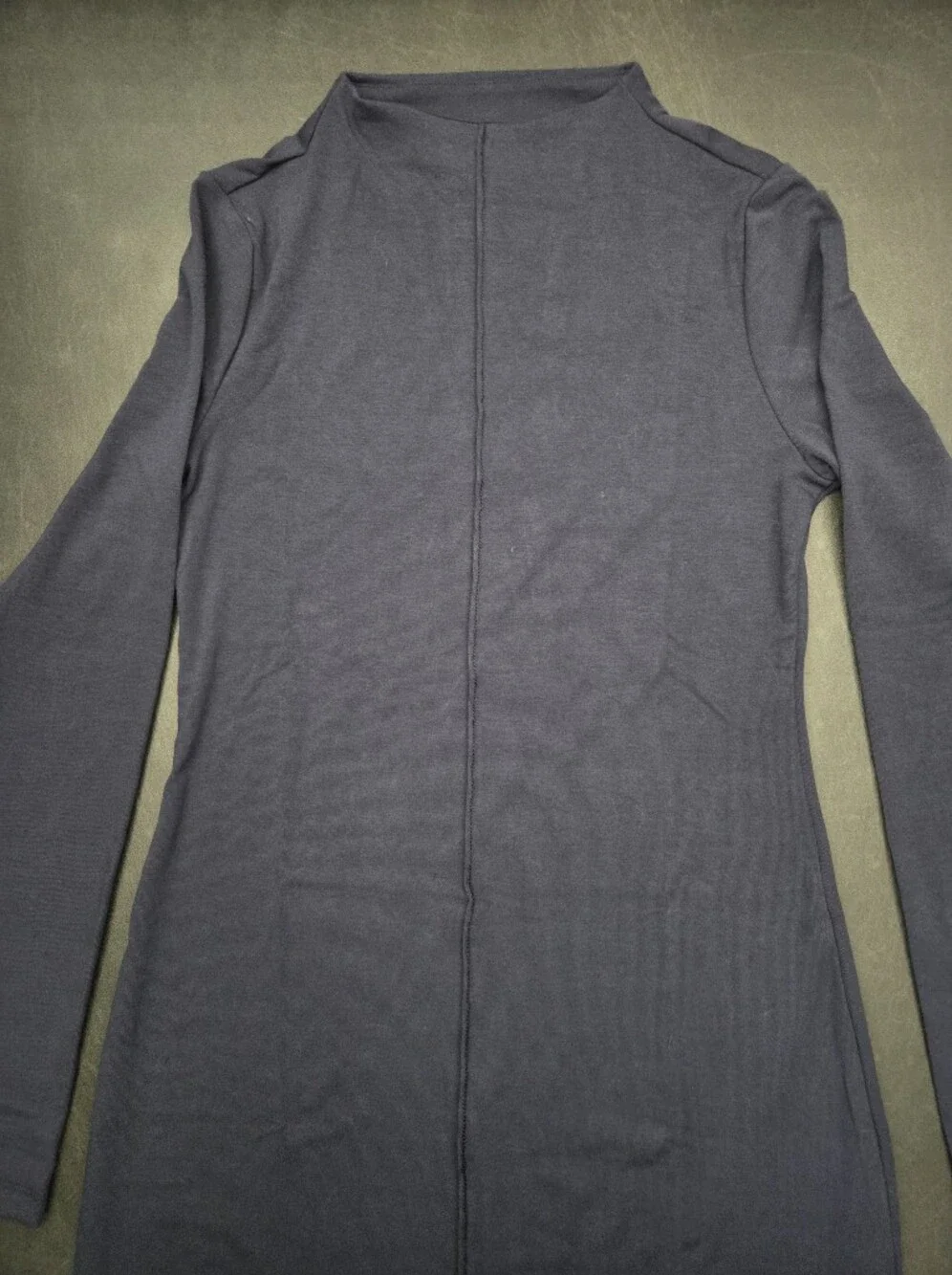 NWT- Banana Republic Stretch Ribbed Knit Mock Neck Long Sleeve Midi Dress-Size S